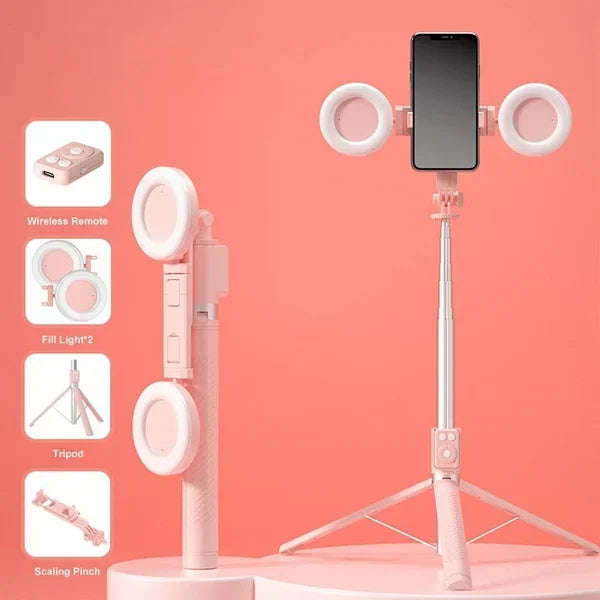 🔥Gorąca wyprzedaż 50% ZNIŻKI🎁Nowy wielofunkcyjny ulepszony telefon teleskopowy selfie stick i statyw