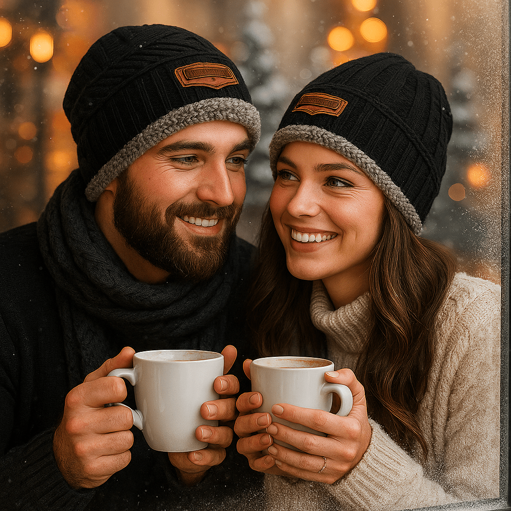 Czapka Zimowa Robiona na Drutach z Miękkim Futerkiem na Zimne Dni