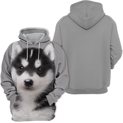 Unisexowy Kaptur Honden | Uroczy Szczeniak Alaskan Husky