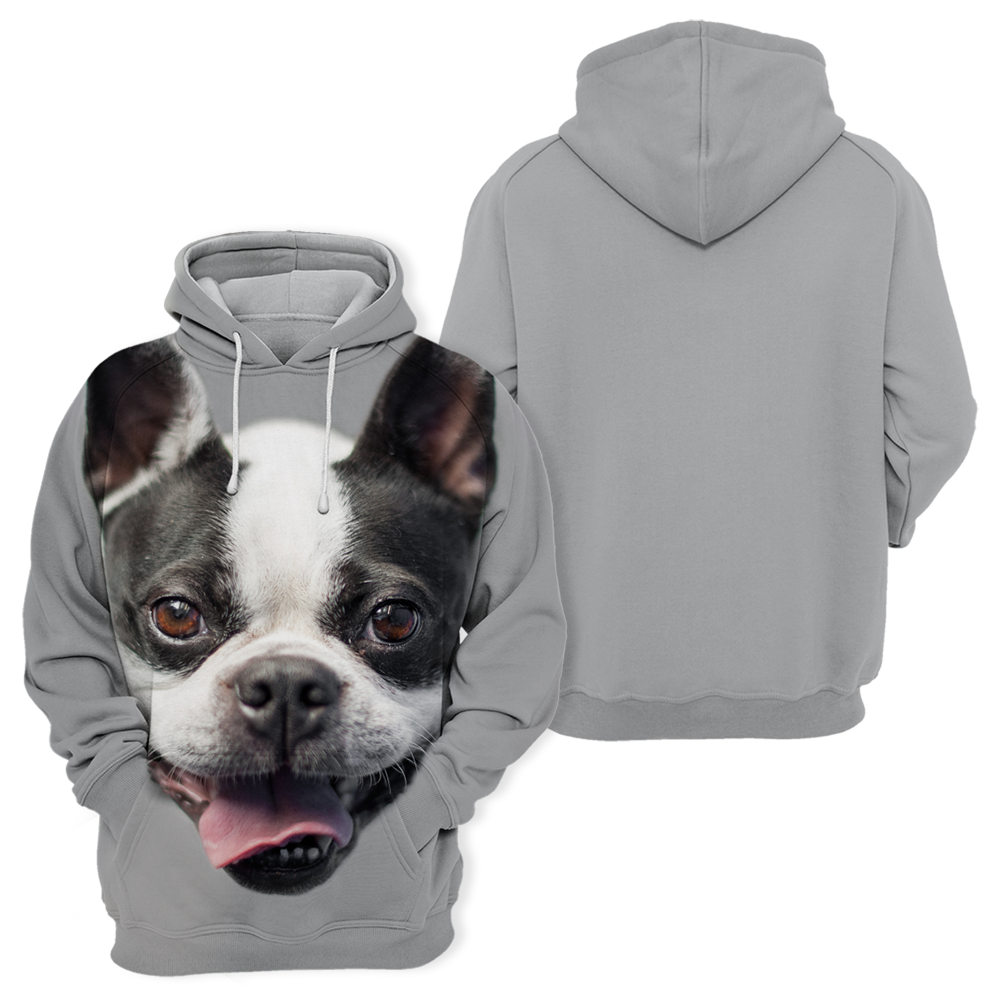 Unisexowy Kaptur Honden | Uroczy Boston Terrier