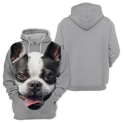 Unisexowy Kaptur Honden | Uroczy Boston Terrier