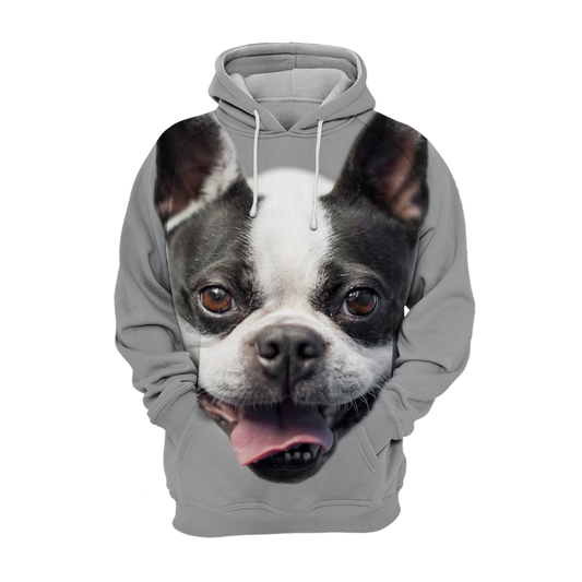 Unisexowy Kaptur Honden | Uroczy Boston Terrier