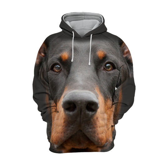 Unisexowy Hoodie dla Psów | Doberman Czarny