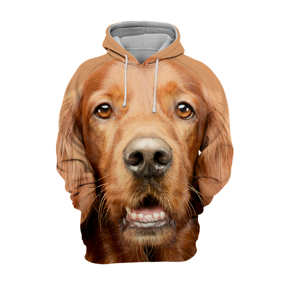 Unisexowy Kaptur dla Psów | Uroczy Irish Setter