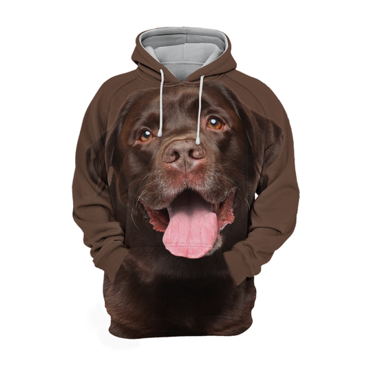Unisexowy Hoodie dla Psów | Labrador Czekoladowy Szczęśliwy