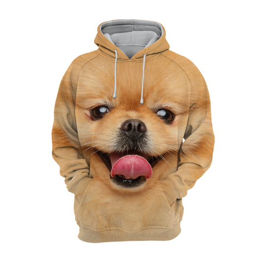 Unisexowy Hoodie dla Psów | Pomeranian Spitz Szczęśliwy