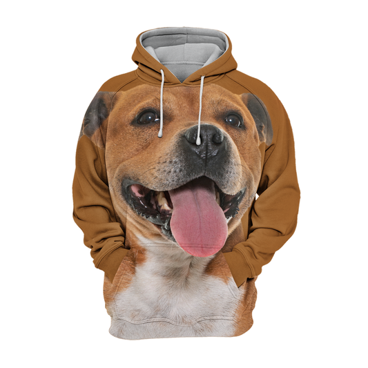 Unisexowy Hoodie dla Psów | Staffordshire Bull Terrier Szczęśliwy