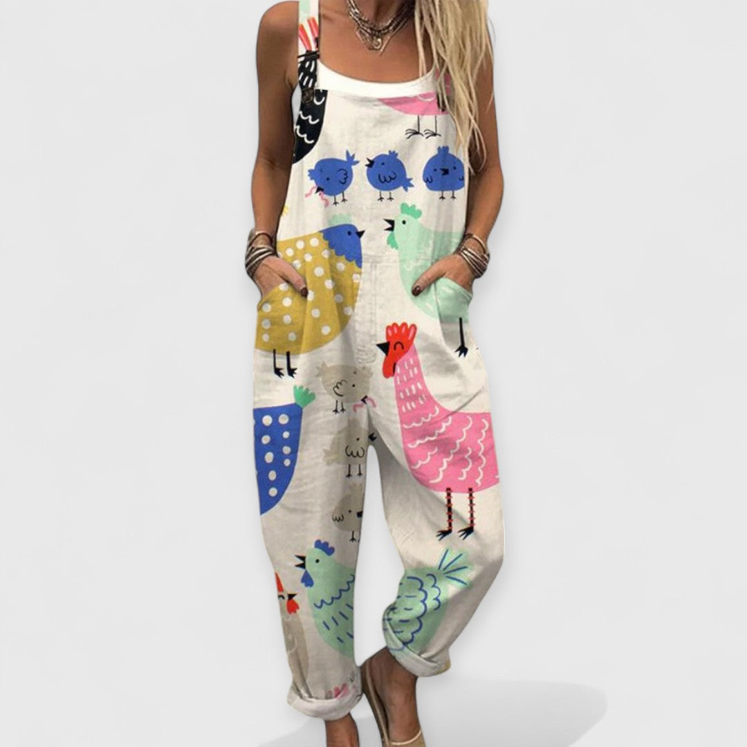 Apolonia™ | Vintage Kombinezon z Szerokimi Nogawkami