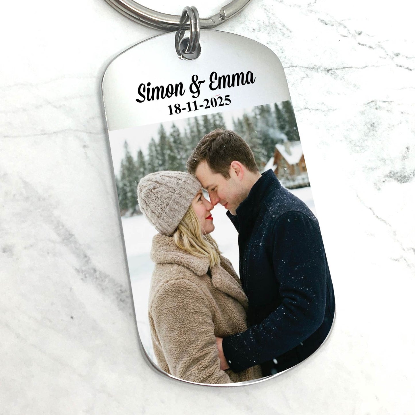 Brelok do zdjęć z imionami i datą