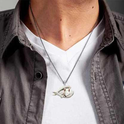 Prawdziwa Miłość | Śpiący Biały Owczarek Niemiecki Naszyjnik